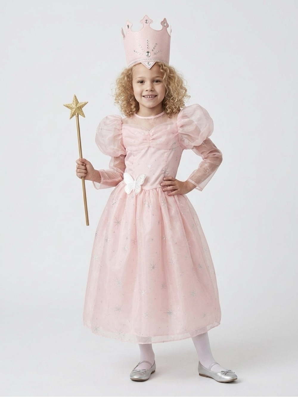 Rubie's Pink Fairy Princess Costume Dress with Crown and Wand
